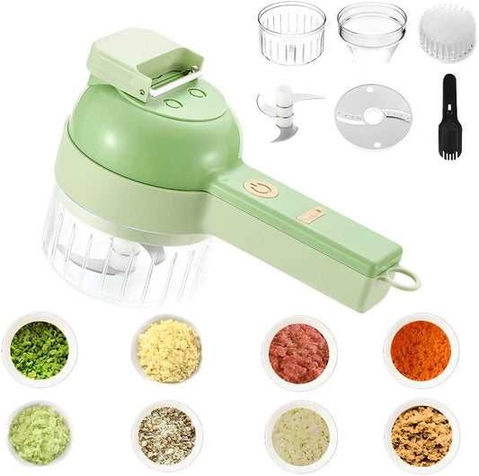 4-in-1 Electric Vegetable Cutter, Slicer, Grater, Chopper