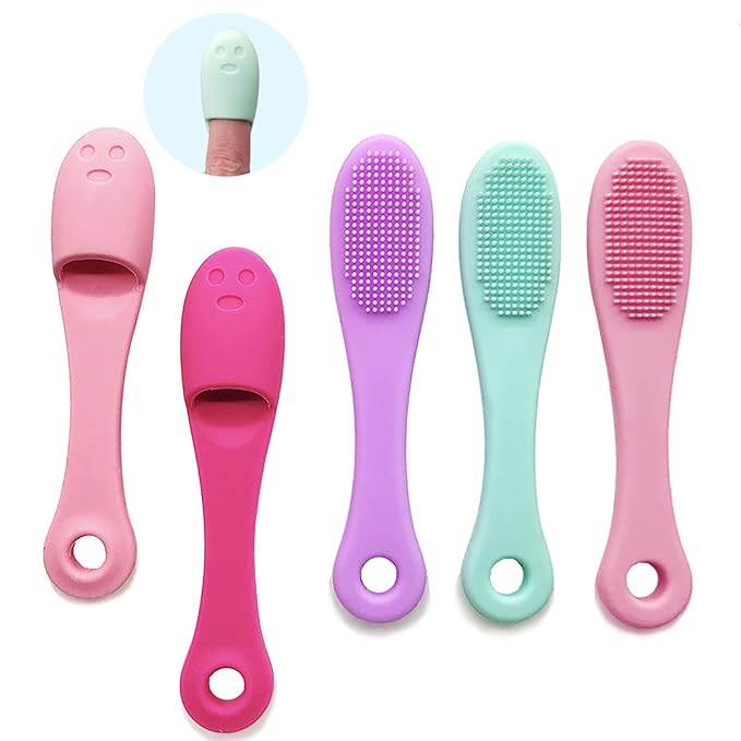 Face Scrubber Cleanser Brush Removing Blackheads and Massaging Soft Silicone Manual Facial Cleansing Brushes Pack of 2