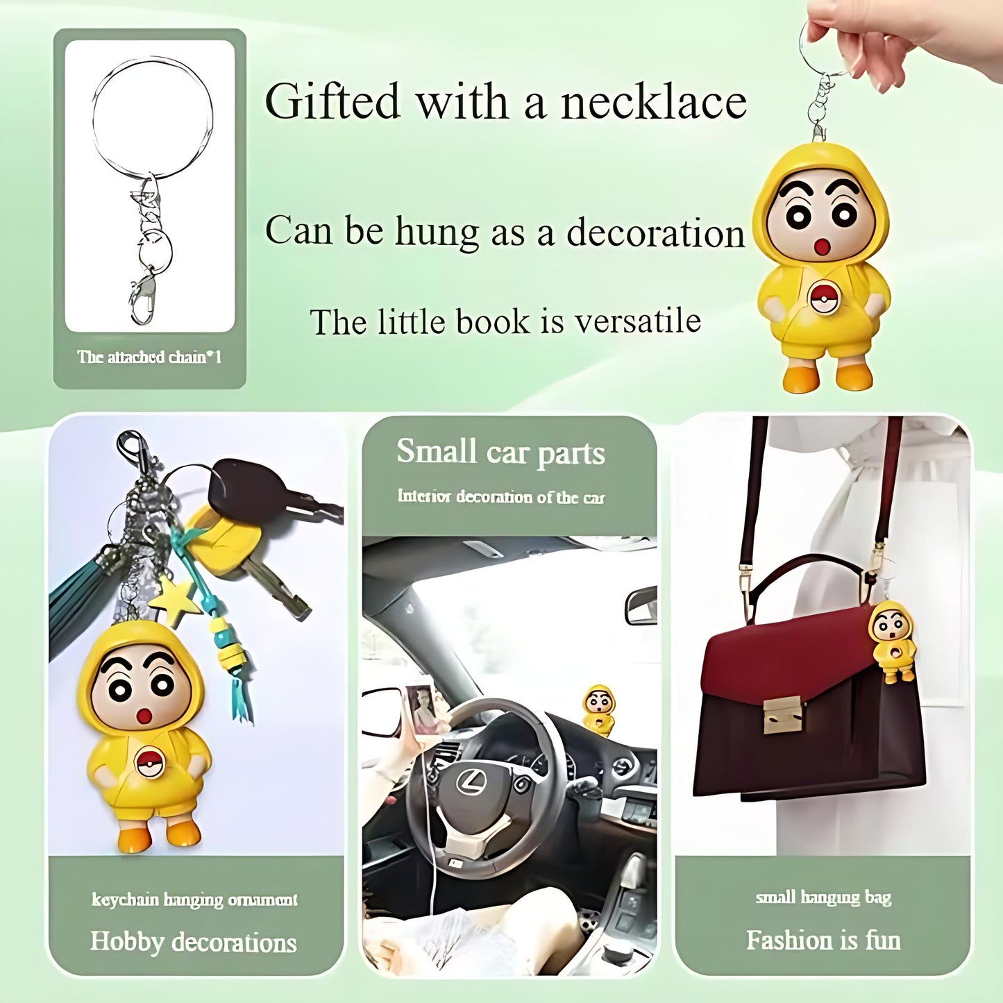 Shinchan face flipping keychain! - yellow