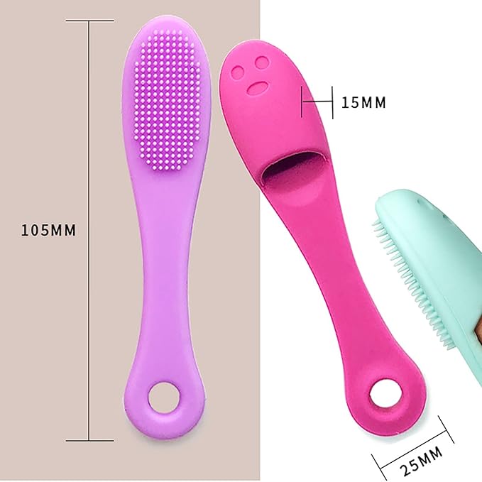 Face Scrubber Cleanser Brush Removing Blackheads and Massaging Soft Silicone Manual Facial Cleansing Brushes Pack of 2