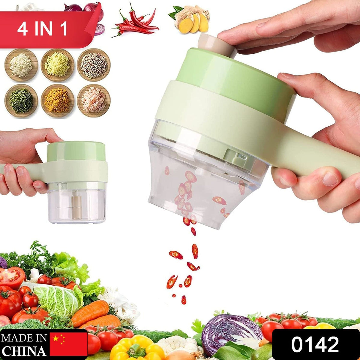 Four-in-one vegetable cutter components
