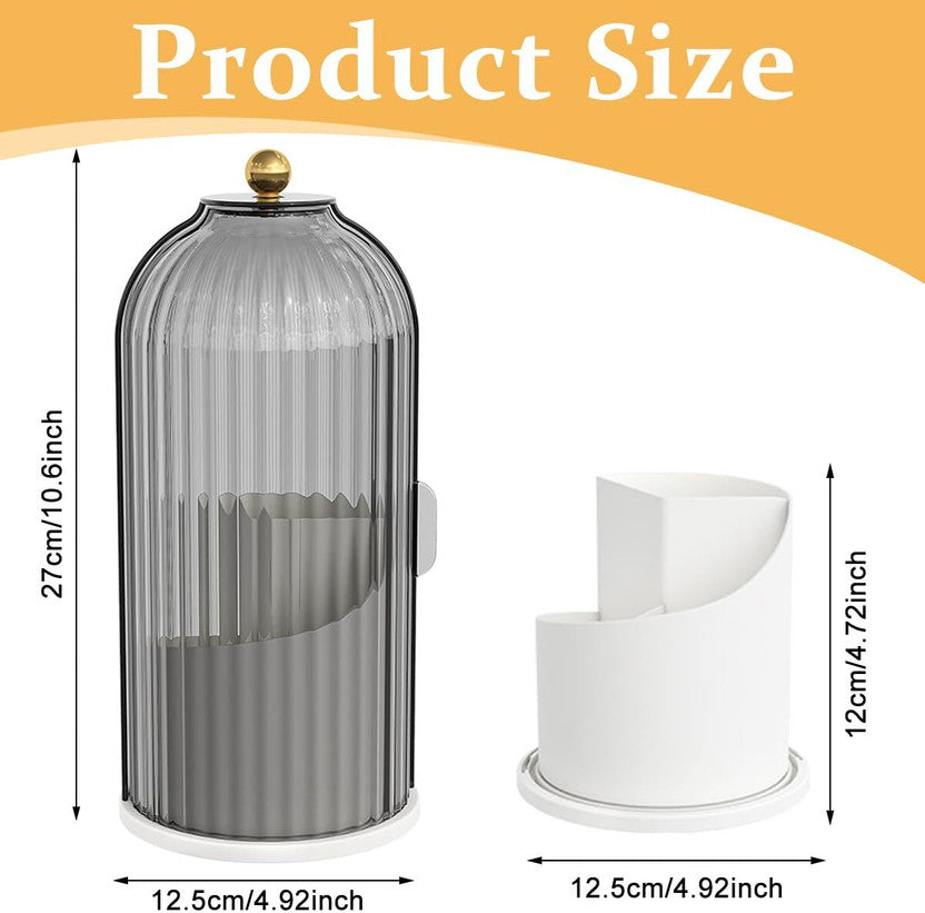 Covered organiser holding bathroom brushes