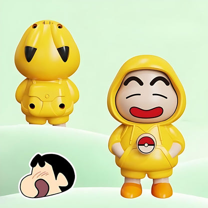 Shinchan face flipping keychain! - yellow
