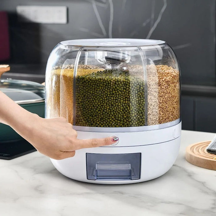 6-Compartment Rotating Grain Dispenser