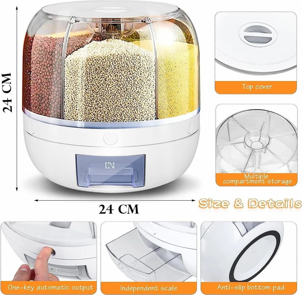 Rotating grain dispenser compartments