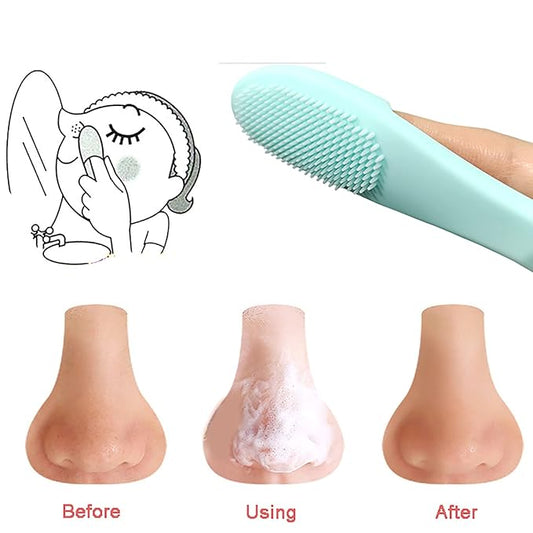 Face Scrubber Cleanser Brush Removing Blackheads and Massaging Soft Silicone Manual Facial Cleansing Brushes Pack of 2