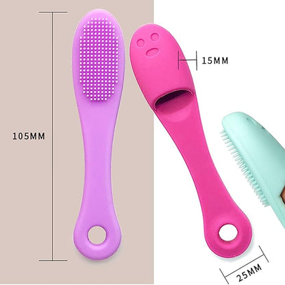 Face Scrubber Cleanser Brush Removing Blackheads and Massaging Soft Silicone Manual Facial Cleansing Brushes Pack of 2