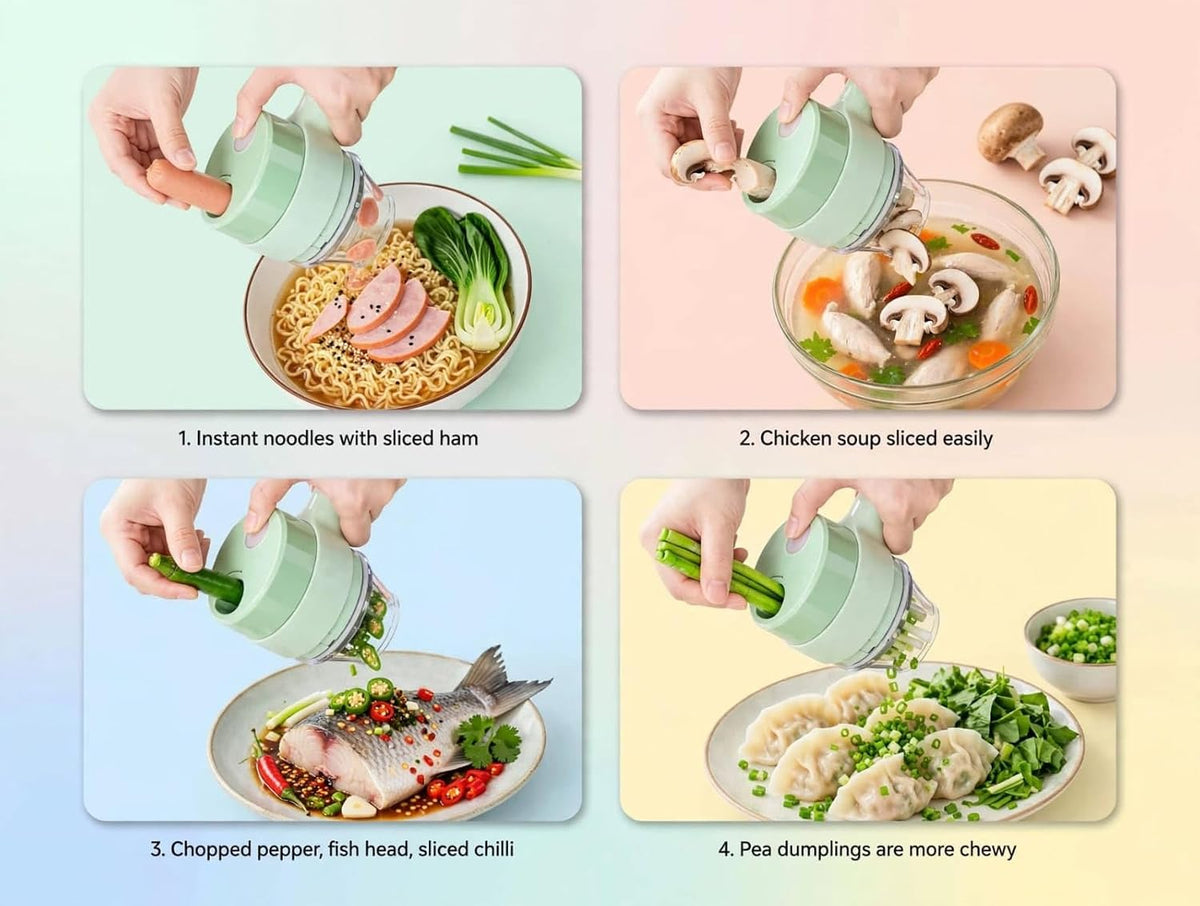 4-in-1 Cordless Handheld Vegetable Cutter Set - product view 2