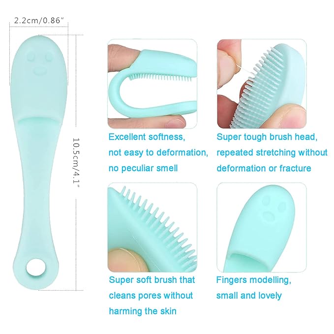 Face Scrubber Cleanser Brush Removing Blackheads and Massaging Soft Silicone Manual Facial Cleansing Brushes Pack of 2