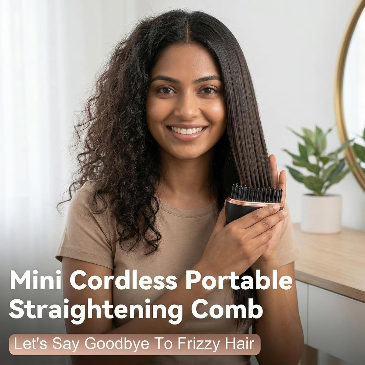 Sanzara Capsule Cordless Hair Straightening Brush - Black - product view 2