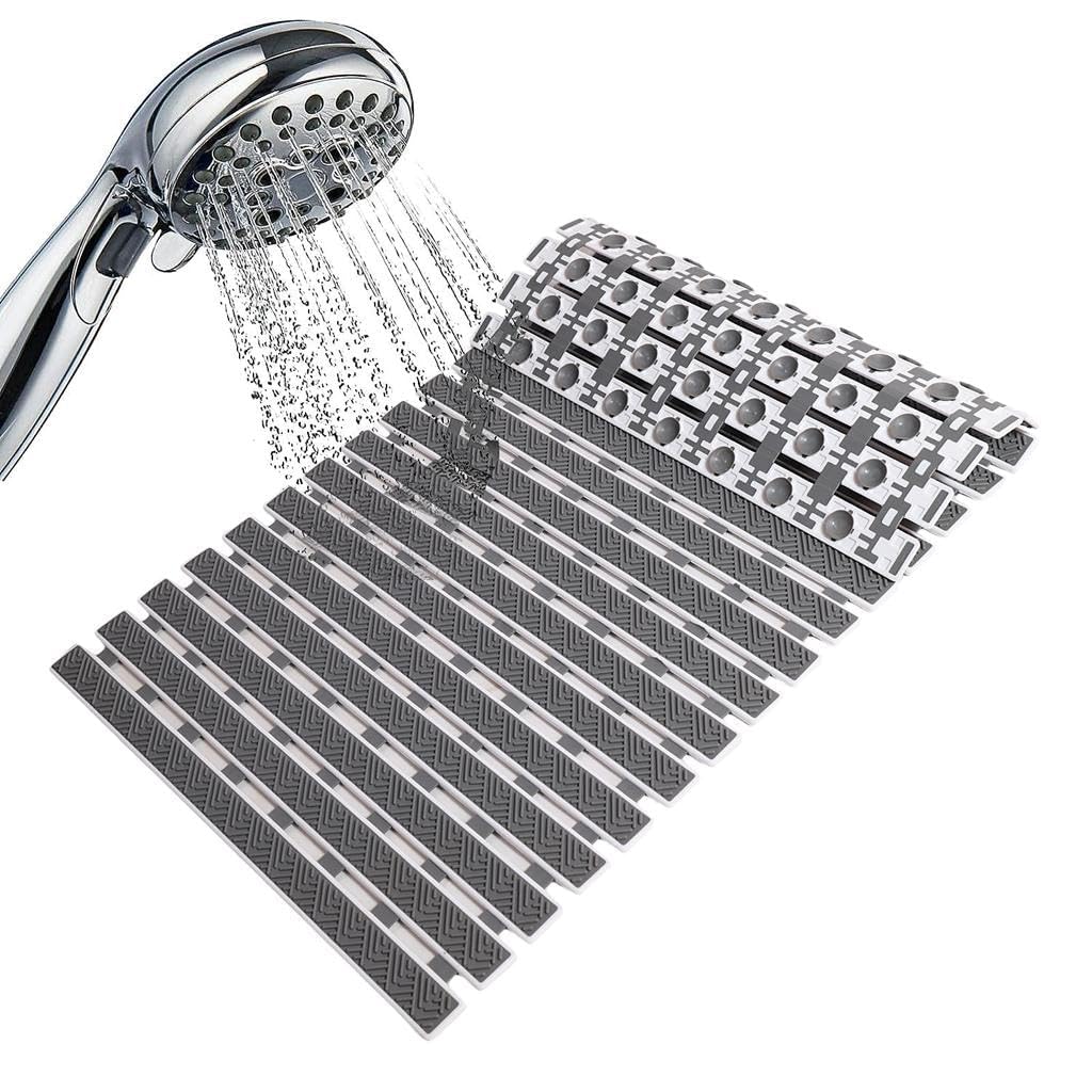 Grey PVC Anti-Slip Bath Mat with Suction Cups - product view 3
