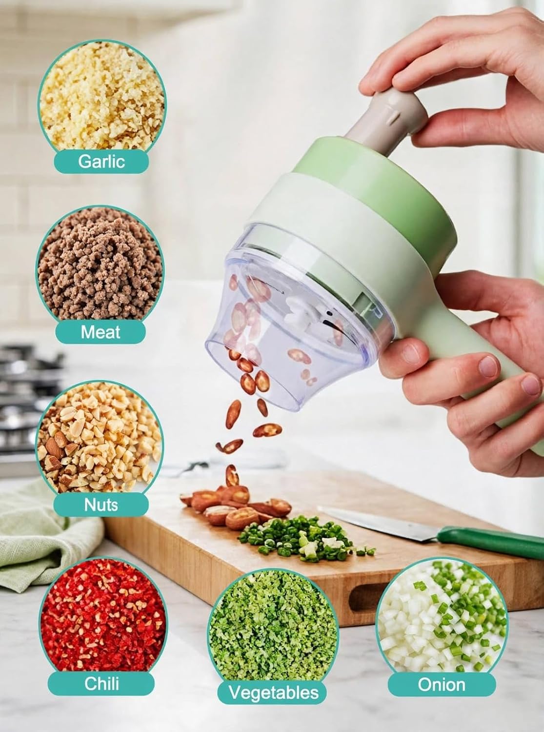 4-in-1 Cordless Handheld Vegetable Cutter Set - product view 3