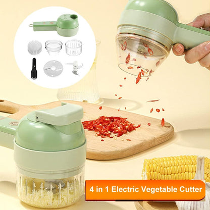 4-in-1 Electric Vegetable Cutter, Slicer, Grater, Chopper