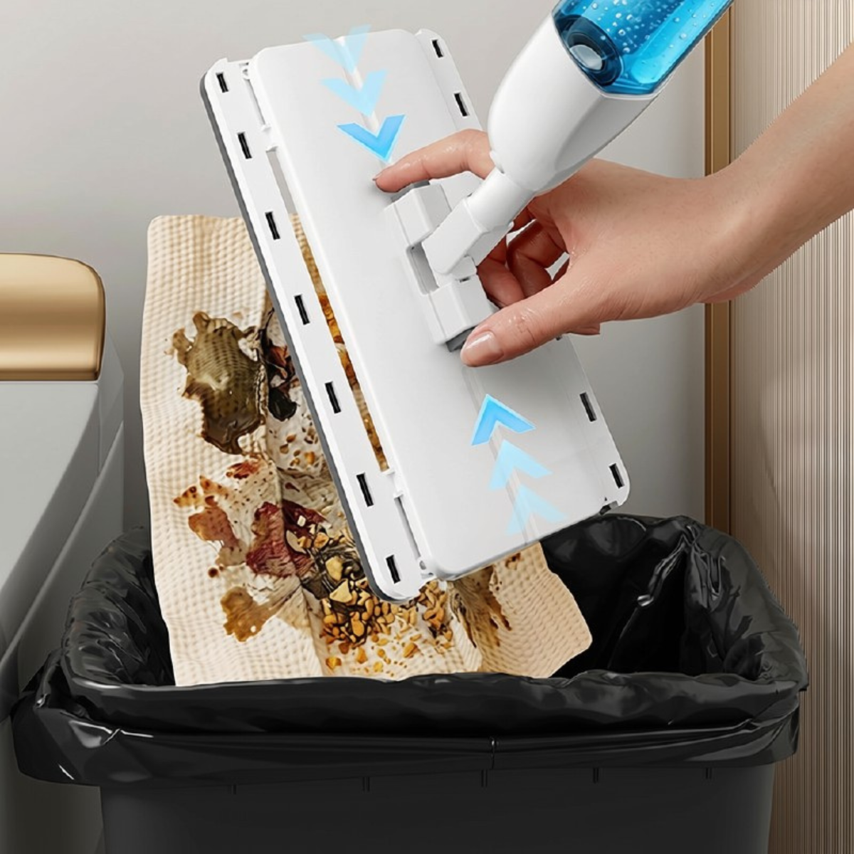 Hands-free mop used on hard floor