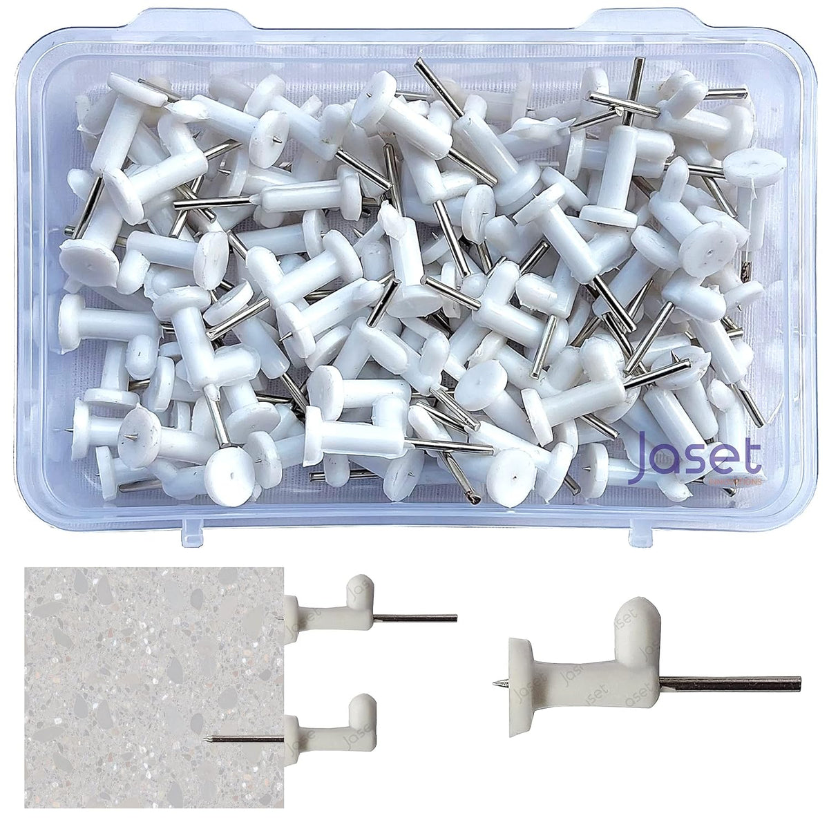 Pack of no-drill pin wall hooks