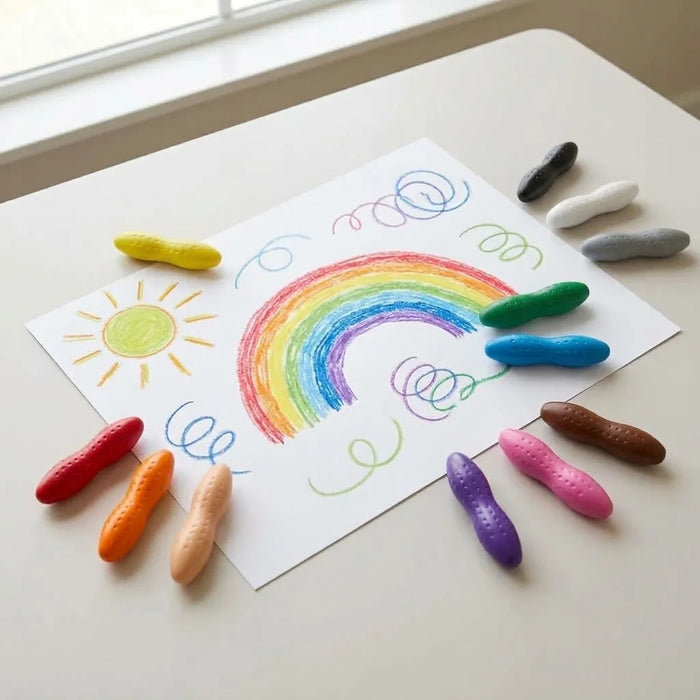 YPLUS Peanut Grip Crayons - 24 Pastel Colours