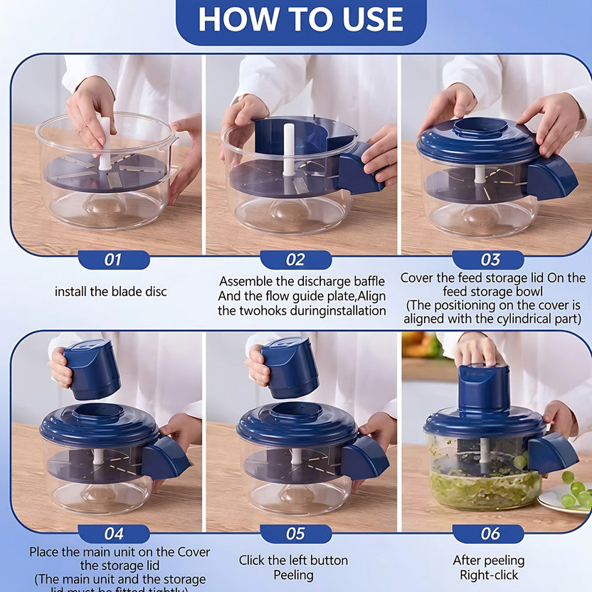 Rechargeable automatic peeler feature view