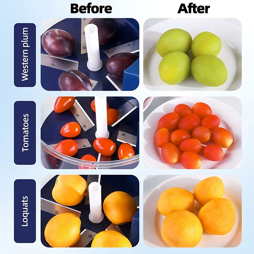 Clear peeler bowl and side chute