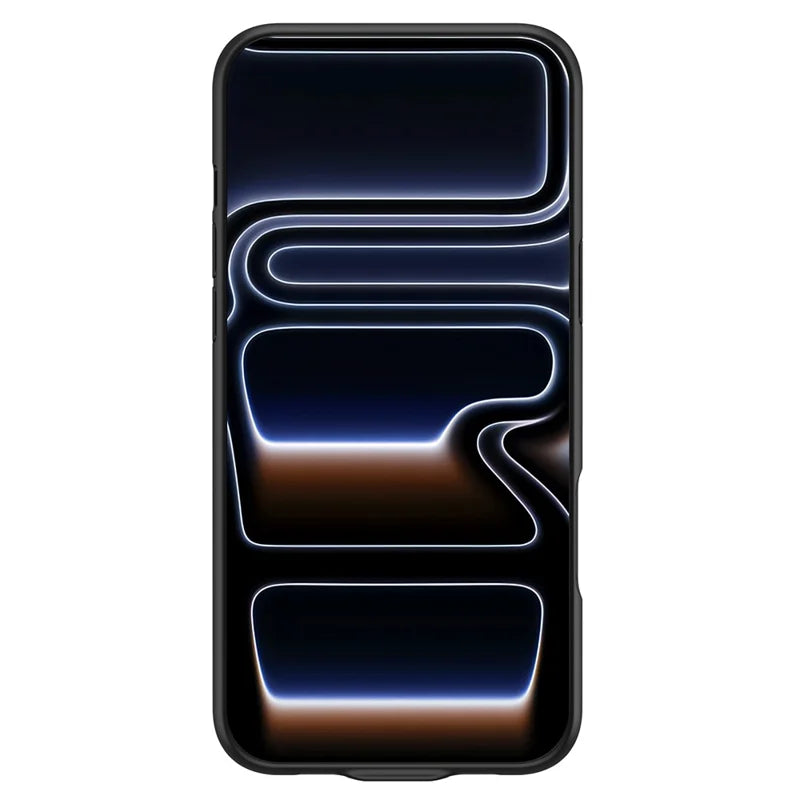 Front view of black battery case fitted to iPhone 17 Pro Max