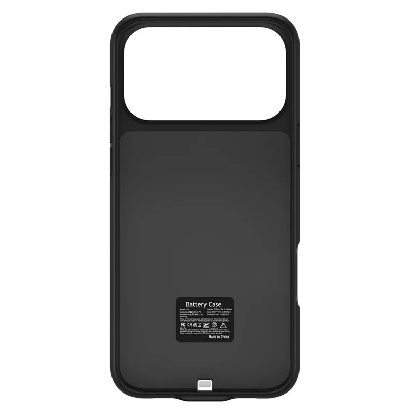 Interior of iPhone 17 Pro Max battery case showing the built-in charging connector