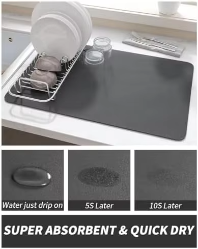 Drying mat for Kitchen, Water Absorbent Mat (PACK OF 2)