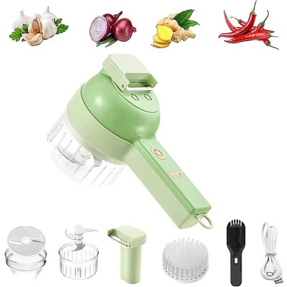4-in-1 Electric Vegetable Cutter, Slicer, Grater, Chopper