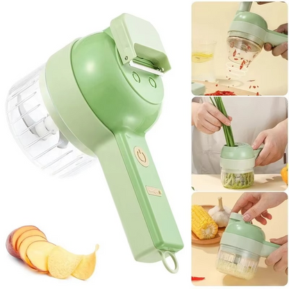 4-in-1 Electric Vegetable Cutter, Slicer, Grater, Chopper
