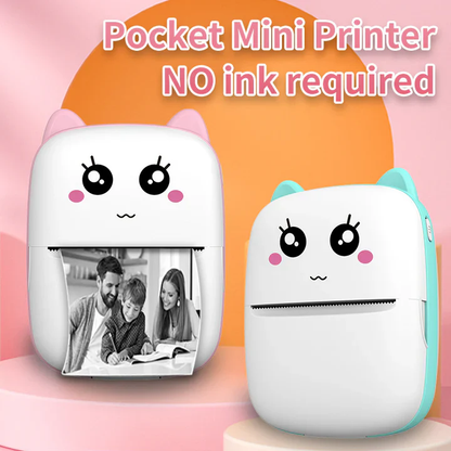 Mini Thermal Printer Inkless Rechargeable Printer For Notes/Label/List/Memo Print