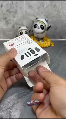 Black mini solar keychain power bank with a built in Type C connector