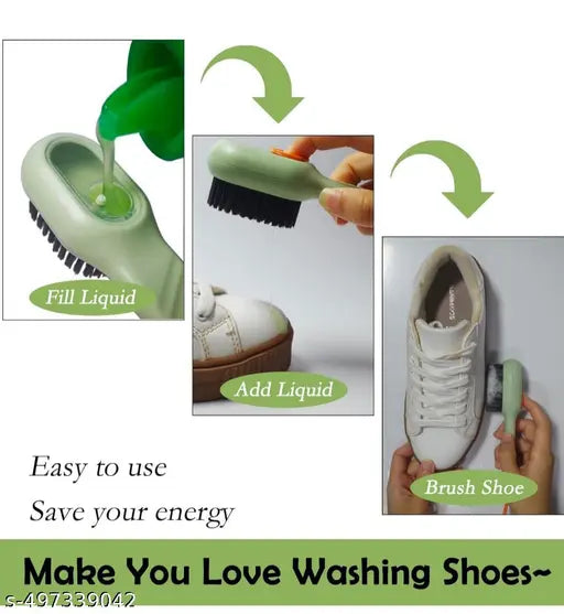 Refillable green cleaning brush for everyday household use
