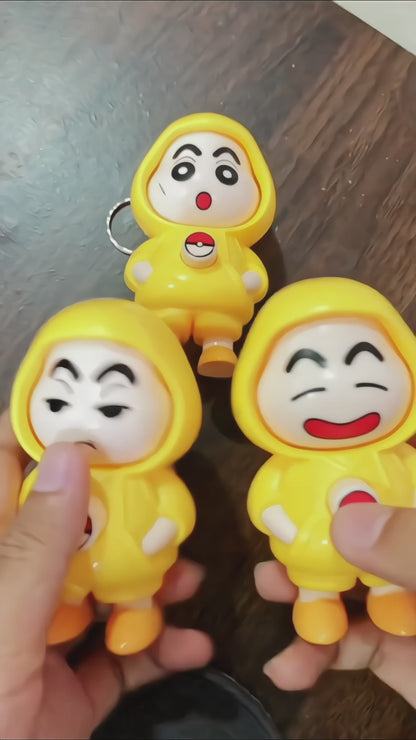 Shinchan face flipping keychain! - yellow