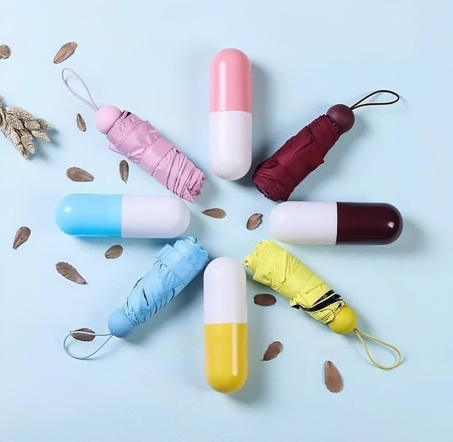 Miniature capsule umbrella's